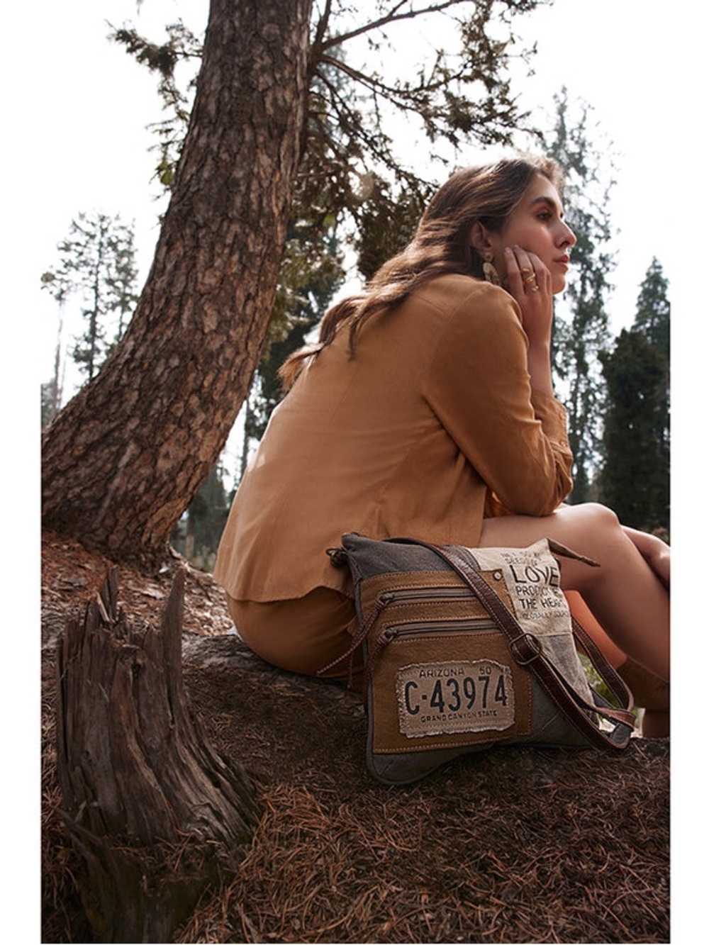 Myra Bag Seeds of Love Canvas Crossbody Bag Western Boho - Picture 8 of 11